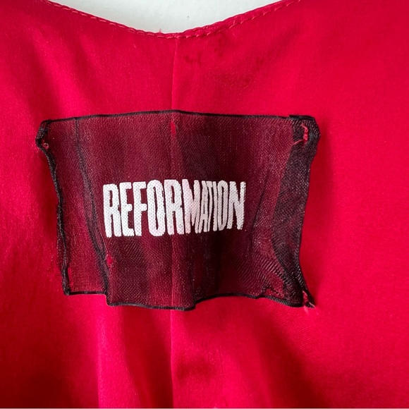 🛑SOLD REFORMATION Silk Slip Maxi Dress in Jewel Tone Red Size S - Picture 6 of 6